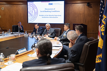 FDIC’s MDI Subcommittee Former and Current Members Group Photo on May 31, 2023