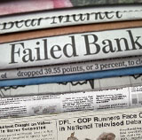 image of newspaper with Failed Banks