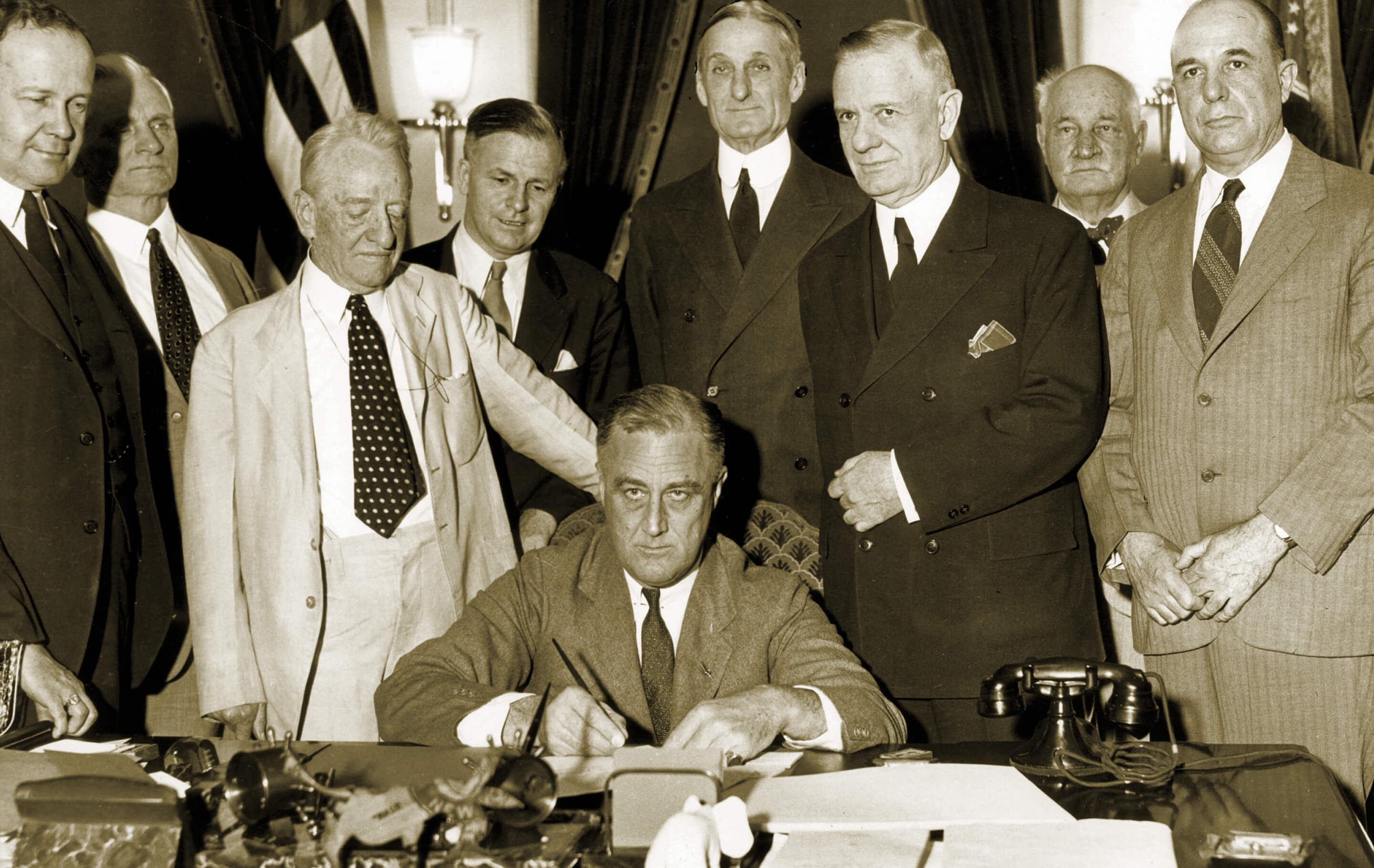 FDR signing bill