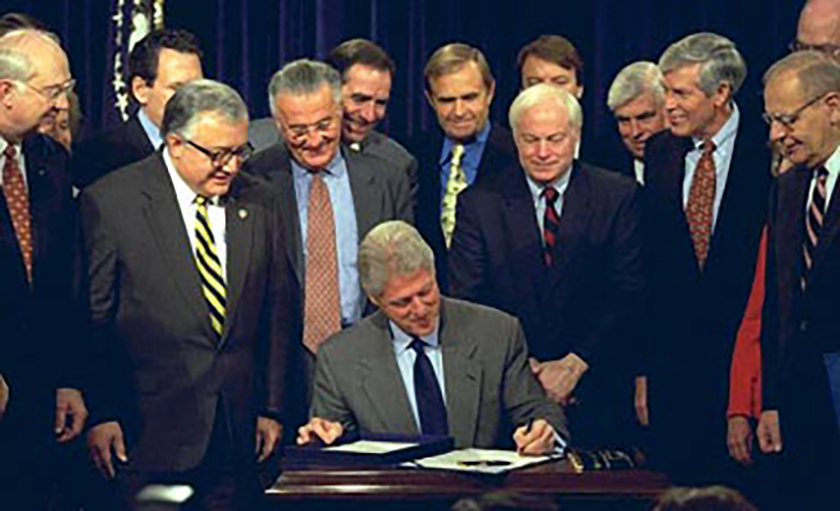 November 12, 1999 President Clinton signs the Gramm-Leach-Bliley Act
