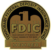 The first official emblem of the FDIC, and a new symbol of confidence for depositors.