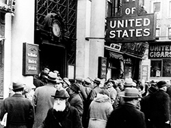 Image of Depositors Standing Outside the Failed Bank of the United States