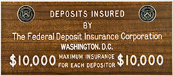 Image of FDIC $10,000 Deposit Insurance Limit Sign