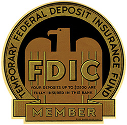 Image of the FDIC's First Deposit Insurance Sign