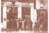 Picture of a line of people at a bank closing circa 1935