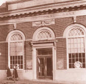 Picture of a bank building circa 1935