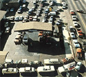 Photo of cars waiting in line for gas