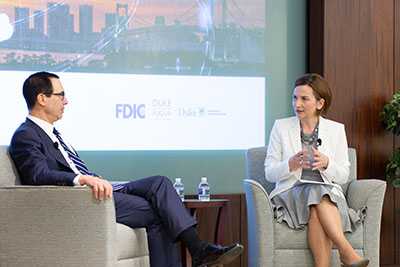 FDIC Chairman McWilliams and Steven Mnuchin, U.S. Secretary of the Treasury