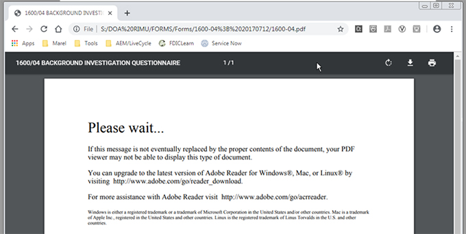 A screenshot showing Adobe Reader PDF header