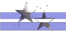 Image of blue stars with blue striped background