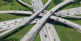 highway intersections with cars