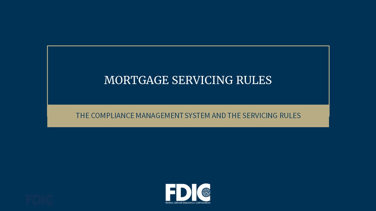 The Compliance Management System and The Servicing Rules