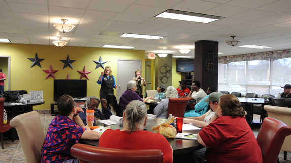 a financial education class for clients of Deaf Services, Inc., as well as seniors at the Renaissance Towers independent living community in Hammond, Indiana