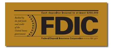 Official FDIC Gold Sign with FDIC Logo