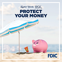 Know Your Risk. Protect Your Money - Pig Carmen Cents at the beach