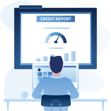 credit report on a presentation screen